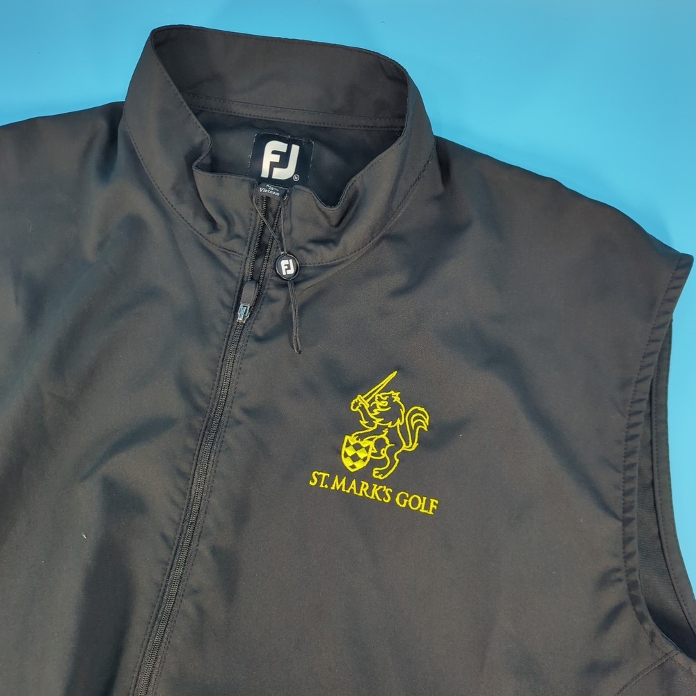 FootJoy Mens St Marks Golf Vest Black Quarter Zip Windbreaker Size M 1009643
